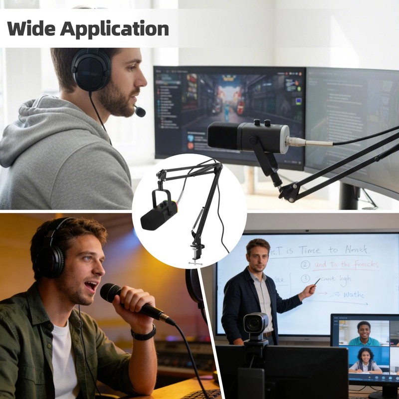 OMISTAR Dynamic Streaming USB Microphone for PC, Wireless Gaming Microphone