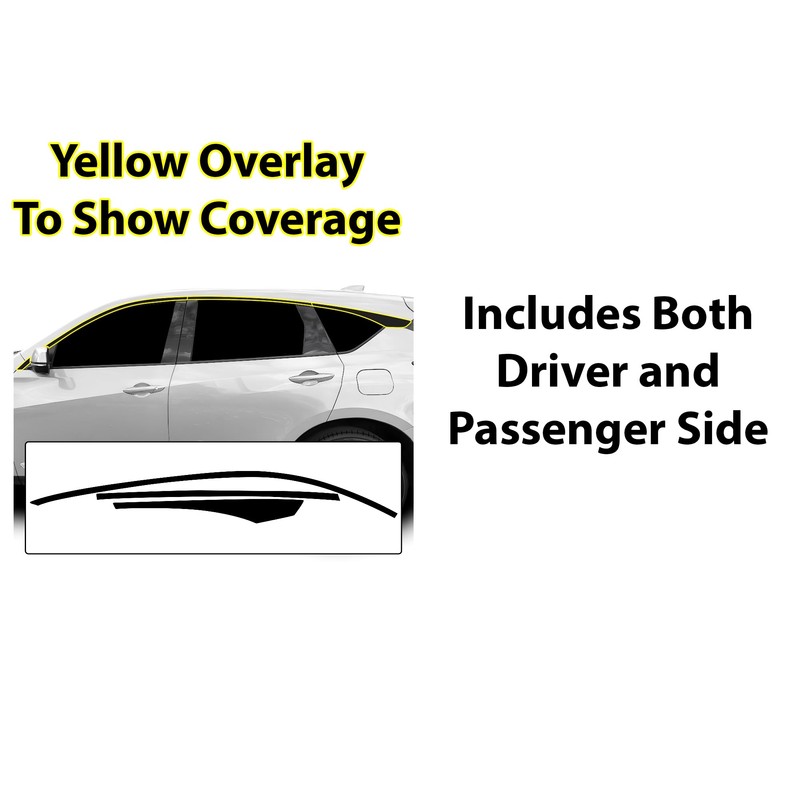 BOGAR TECH DESIGNS Side Window Chrome Delete Overlay Compatible with