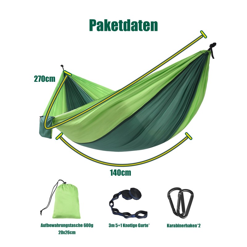 Singnstek Camping Hammock, 275 x 140 cm, Hammocks, 300 kg