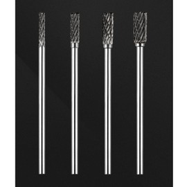 Luo ke 75mm Extra Long Carbide Burr Sets, 1/8 Inch Shank End Cut Cylindricl Shape Rotary Tungsten Carbide Bits (A Type End Cut Cylindrical Shape)