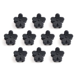 HPNN-008 Hair Clip, Mini Flower, Black, Small, Cute, Bangs, Hair Clip, Clip, Set of 10