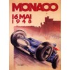 WONDERFULITEMS Monaco 16 May 1948 CAR Race Grand Prix 12" X 16" Image Size Vintage Poster REPRO