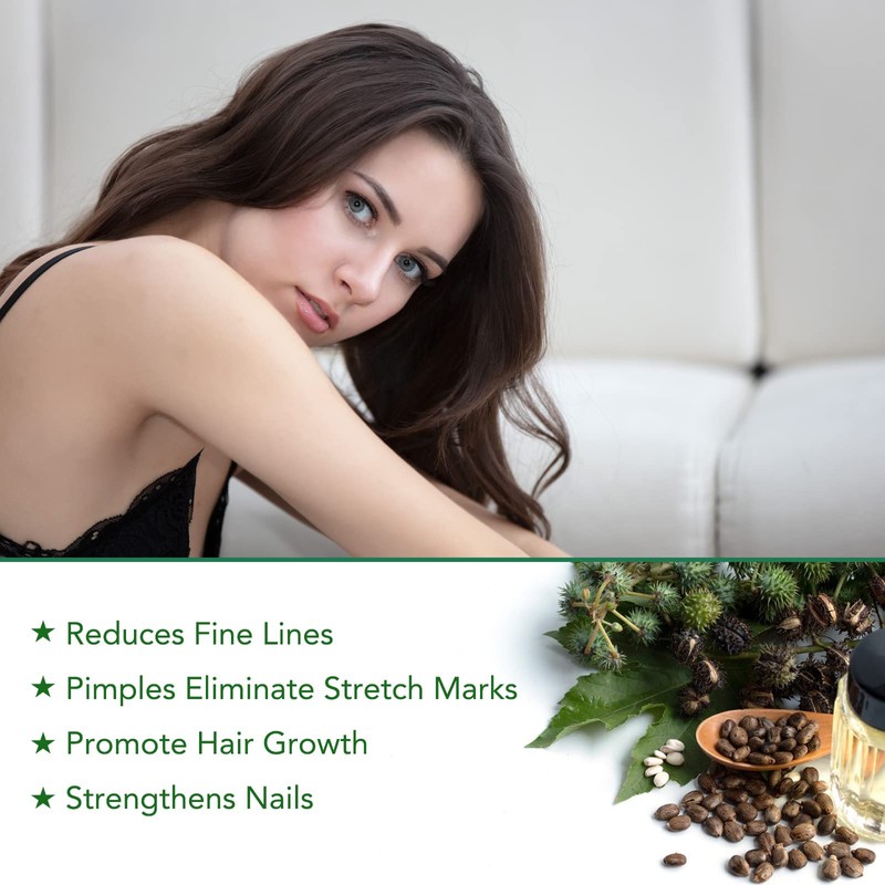 Castor Oil, Pure Cold Pressed Castor Oil for Hair Loss,