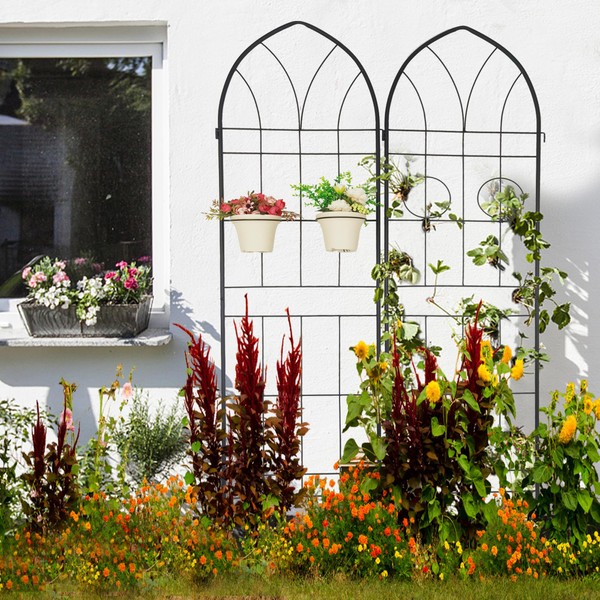 RockRain 4 Pack Metal Garden Trellis: 78.7" x 19.7" Rustproof