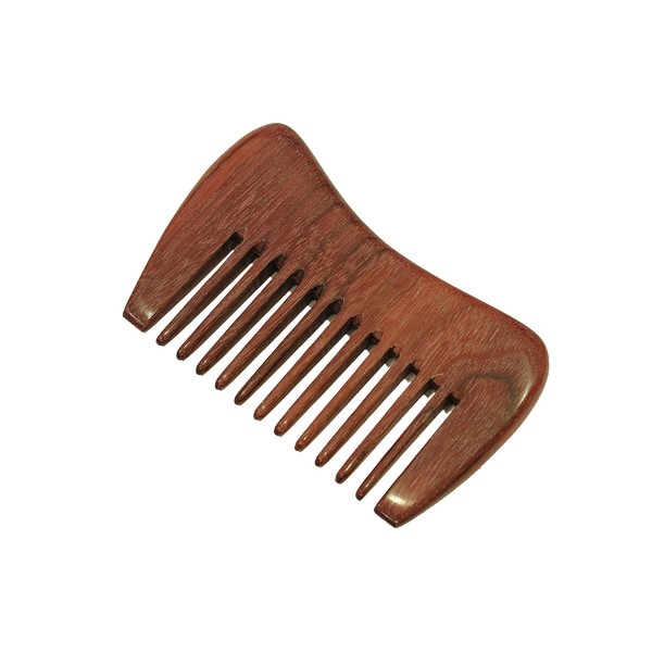 Wooden Comb Wide Tooth Pocket Comb Purple Sandalwood Handmade Hair Comb - WC020