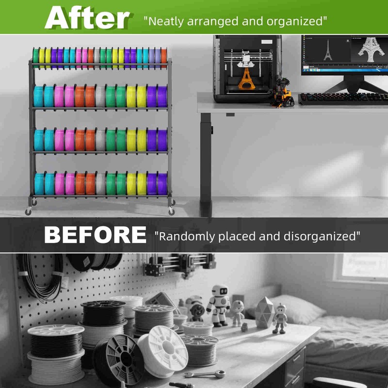 Kelmuis 3D Printer Filament Storage Rack Stand, Rolling Filament Spool