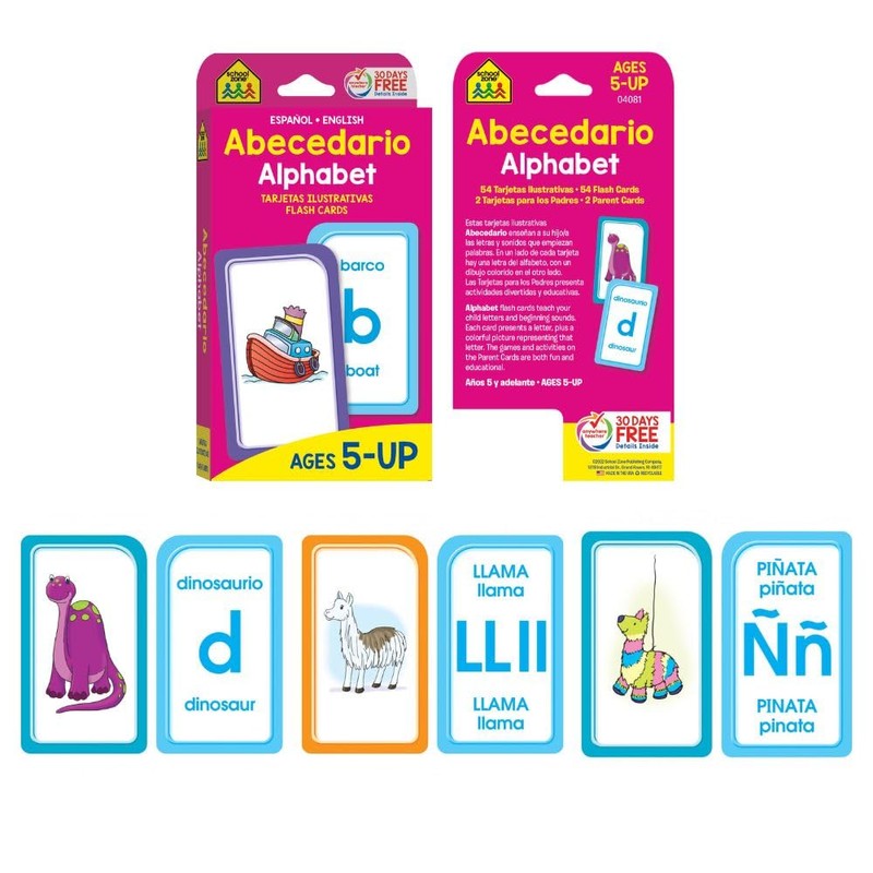 Bilingual Spanish/English Flash Card 4-Pack