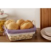 Premier Housewares Rectangle Willow Basket with Gingham Lining - Purple