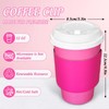 JarThenaAMCS 50 Set Hot Pink Disposable Coffee Cups with Lids