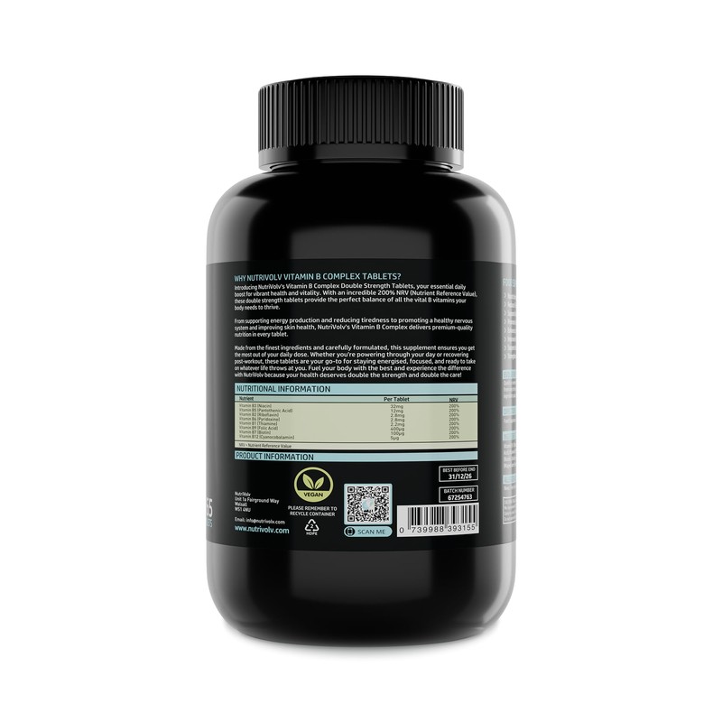 Vitamin B Complex | 365 Vegan Tablets (1 Year Supply)