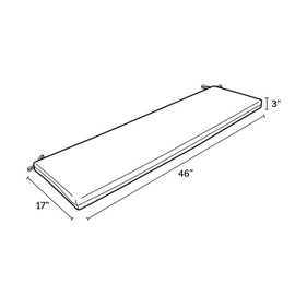 Arden Selections Outdoor Bench Cushion, 46 x 17, Rain-Proof, Fade Resistant 17 x 46, Sapphire Blue Leala