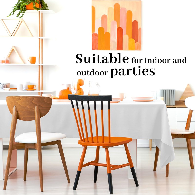 Bouiexye 4 Pack Disposable Table Cloth White Plastic Tablecloth 54