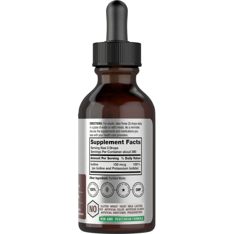 Suplemento de solución de yodo líquido Horbaach 150 mcg 60