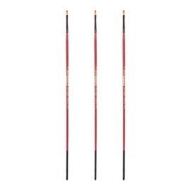 Creative Mark Ebony Splendor Long-Handled Synthetic Sable Paint Brush, Bright # 2, Pack of 3, Teijin Multi-Filament Hair, Handcrafted Synthetic Paint Brushes for Acrylic, Watercolor Painting and More
