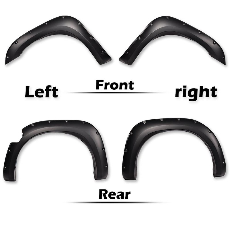 G-PLUS Pocket Riveted Fender Flares, Compatible with Nissan Titan 2004-2015