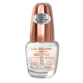 L.A. Colors 1 Salon Fabulous Nail Treatments - Gel Shine Extra Shiny Top Coat Polish Lacquer CNL521 + Free Zipper Bag