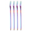uxcell 4pcs Pickle Fork, 6.3 Inch Stainless Steel Olive Forks