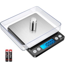 Criacr Pocket Scale, 500g High Precision Digital Kitchen Scales with 100g Weight, Stainless Steel Jewelry Scales with Two Trays, Mini Kitchen Scale with Backlit, 0.01g Precision, Tare and PCS Features
