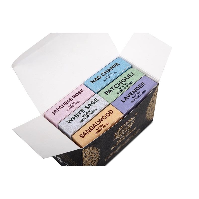 Raajsee Natural Incense Cones,6 Pack Mixed Scents Gift Pack 15