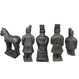 Romancemit Terracotta Warriors Set, China Terra Cotta Warriors Army Terracotta Warriors Figurine, 4.7” tall