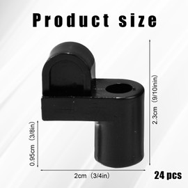 24pcs 3/8 Inch Nylon Window Screen Clips with Screws, Diecast Door Glass Secure Fasteners Winter Window Screens Holder Clip Accessories for Storm Windows Storm Panels (Black)