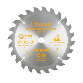 Hoteche 7-1/4-Inch Circular Saw Blade for Wood 24-Tooth Tungsten Carbide-Tipped Blade High-Performance Professioal Saw Blade for Circular Saws and Miter Saws, Rhombus Hole Size 5/8-inch