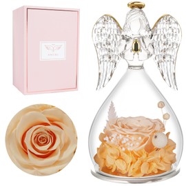 Miofula Birthday Gift for Women, Eternal Rose Angel Gifts for Mum, Eternal Flower Angel for Mother, Real Rose Gifts for Grandma Girlfriend for Christmas, Valentine's Day, Mother's Day, Anniversary