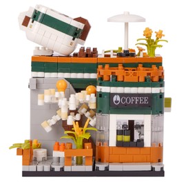 Geniteen Building Blocks Set, Flower Series Concept Store Building Set Model Kit and Gift for Kids and Adults，Gift for Birthday, Christmas and New Years (Coffee Shop)