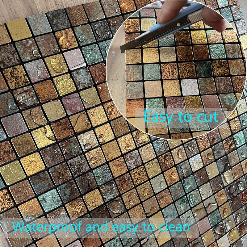 XUANINY Peel and Stick Backsplash Tiles for Kitchen,Bathroom,Fireplace,Self Adhesive Metal