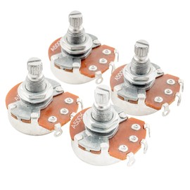 Alpha Full A500K Metric Potentiometers Split Shaft Audio Taper Pots for Electric Guitar or Bass (4 Pieces)