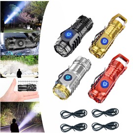 Generic 4PCS Three-Eyed Monster Mini Flash Super Power Flashlight, LED, Waterproof, Rechargeable, Thumb Flashlight, Mini Flashlights, Camping, Hiking