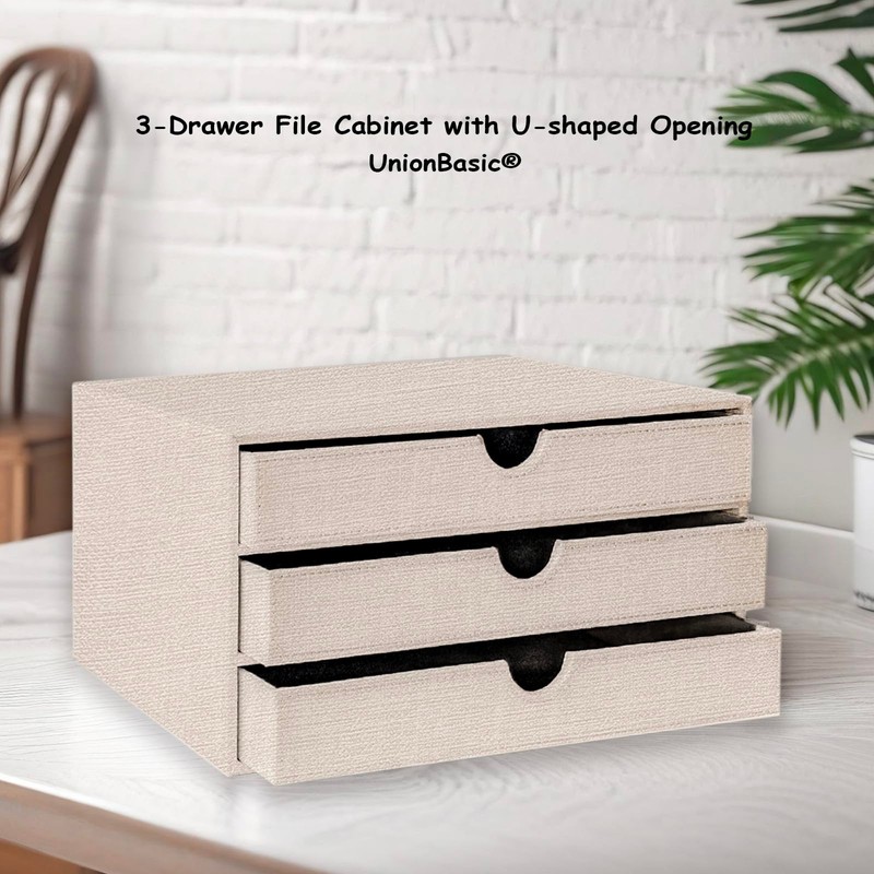 UnionBasic Document Organizer, 3-Drawer File Cabinet Document Storage Box, Office