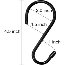 N/A 4 or 12 Pack 6 Inch S Hooks,Large S Hooks Vinyl Coated Heavy Duty S Hooks