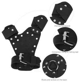 TeamSky Leather Slingshot Fishing Gloves with Metal Buckle Fishing Hand Protector Protector for Right Hand