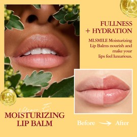 MLSMILE Lip Balm Stocking Stuffers Sets,Moisturizing Lip Care,4 Scents - Enriched with Vitamin E(Vanilla, Peach, Grapefruit, Mint),Natural Origin Lip Care for Women Girls Christmas Gifts(4-Pack)