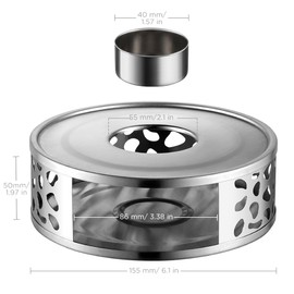 Ecooe tea light teapot warmer, coffee pot warmer made of stainless steel (tea light and teapot / coffee pot not included)
