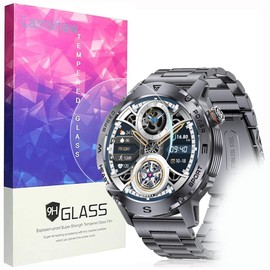 Compatible for SUNKTA EF1 Military Smart Watch Screen Protector, [3 Pack] Lamshaw 9H Tempered Glass Screen Protector Film Compatible for SUNKTA EF1 1.43'' Military Smart Watch, Compatible for FOXBOX EF1, Compatible for LIGE EF1 Smart Watches (3 Pack)