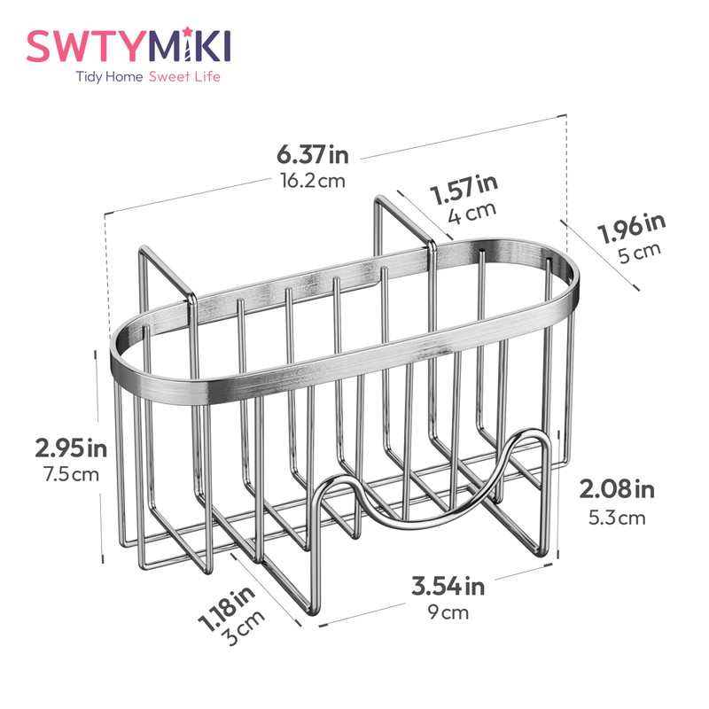 SWTYMIKI Sponge Holder for Kitchen Sink - Movable Kitchen Caddy