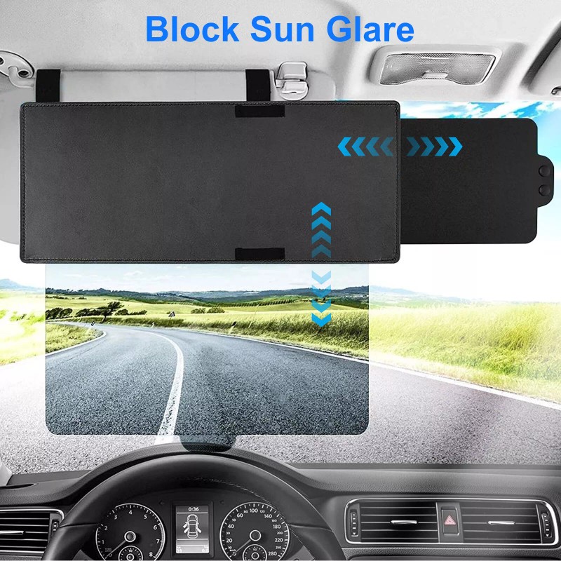 EeeKitOnline Adjustable Car Sun Visor Anti-Glare Sunshade Extender Protects from