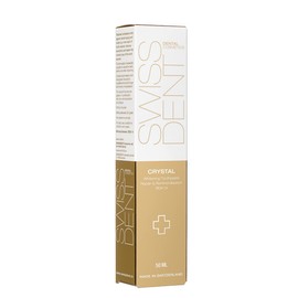 SWISSDENT CRYSTAL ZAHNPASTA, 50 ml aufhellende Whitening Zahnpasta, aufbauend, remineralisierend & reduziert Empfindlichkeit