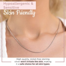 MAZZERI Solid Sterling Silver Italian 1.3mm & 1.6mm Diamond-Cut Braided Rope Chain Necklace for Men Women, 925 Sterling Silver Made in Italy (3.0mm, 16.0 Inches)