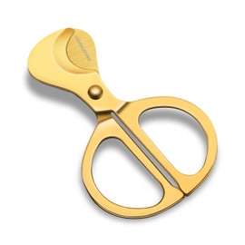 CIGARLOONG Cigar Cutter Stainless Steel, Sharp Blade Handheld Guillotine Scissors, Pocket Suitable for Most Size of Cigars, Cigar Tool (Gold)