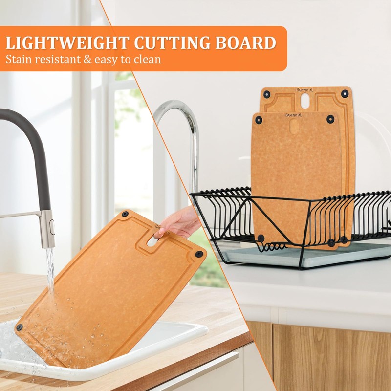 Barenthal Large Cutting Boards for Kitchen Dishwasher - 2PC Cutting