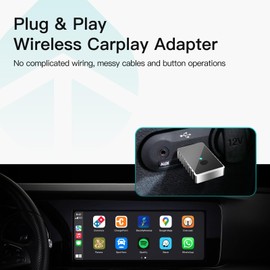 RAINDROPS Mini Wireless CarPlay Adapter for Carplay & Android Auto,2-in-1 Adapter,Plug & Play Car Accessories,Convert Wired to Wireless,Fast auto Reconnect