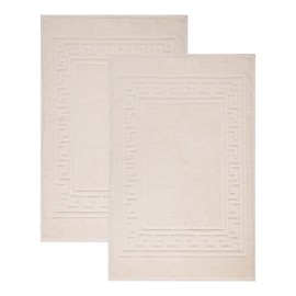 SUPERIOR Hotel & Spa Quality Bath Mats - Set of 2 Bath Rugs, 100% Cotton Bathroom Rug Set, Ivory, 22" x 35"