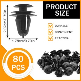 100 Pcs Car Clips Plastic Universal Retaining Clips Bumper Clips Plastic Door Panel Clips Fit Most Vehicles (Black)