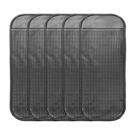 sourcing map 5pcs Car Dashboard Anti-Slip Mat 8" x 3" Universal Sticky Dash Pad Washable Reusable Car Non-Slip Mats for Phone Keys Sunglasses Electronic Devices, Black