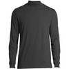 Lands' End Mens Long Sleeve Super-T Mockneck Dark Charcoal Heather