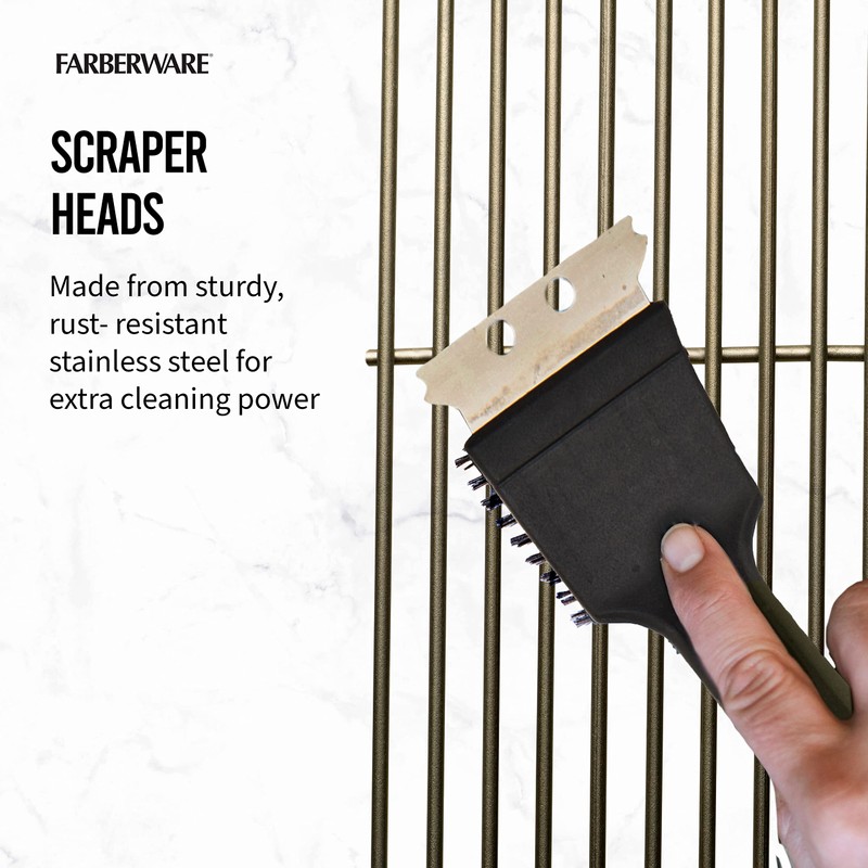 Farberware Barbecue Grill Brushes, Set of 3, Black