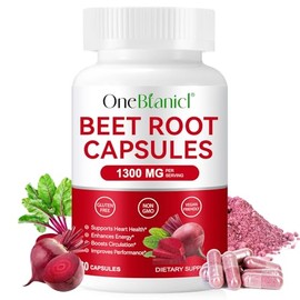 RKPROUC Beet Root Capsules for Natural Energy & Endurance Support,Beetroot Powder Beet Supplement to Support Circulation and Blood Flow- 60 Capsules